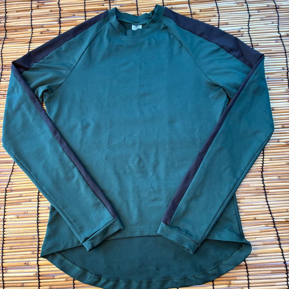 JL Racing Mens Large Green Black Stripe Long Sleeve Rowing Training Top USA